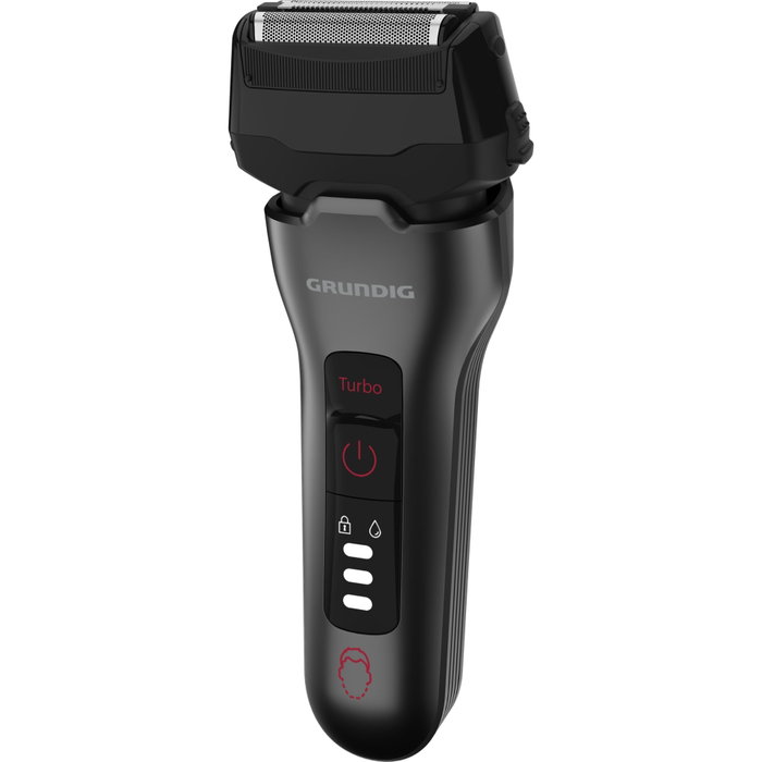Grundig MS 8330 Afeitadora de Láminas con Sensor BeardCare y Carga USB, Cromo Mate Oscuro / Rojo Grundig MS 8330 Afeitadora de Láminas con Sensor BeardCare y Carga USB, Cromo Mate Oscuro / Rojo