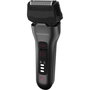 Grundig MS 8330 Afeitadora de Láminas con Sensor BeardCare y Carga USB, Cromo Mate Oscuro / Rojo