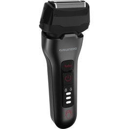 Grundig MS 8330 Afeitadora de Láminas con Sensor BeardCare y Carga USB, Cromo Mate Oscuro / Rojo
