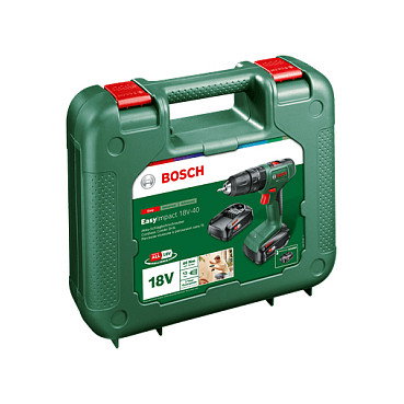 Bosch EasyImpact 18V-40 Taladro de impacto inalámbrico con 2 baterías de 2,0 Ah y maletín Bosch EasyImpact 18V-40 Taladro de impacto inalámbrico con 2 baterías de 2,0 Ah y maletín