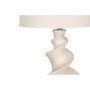 DKD Home Decor Lámpara de Sobremesa Espiral en Resina y Lino Blanco/Crudo