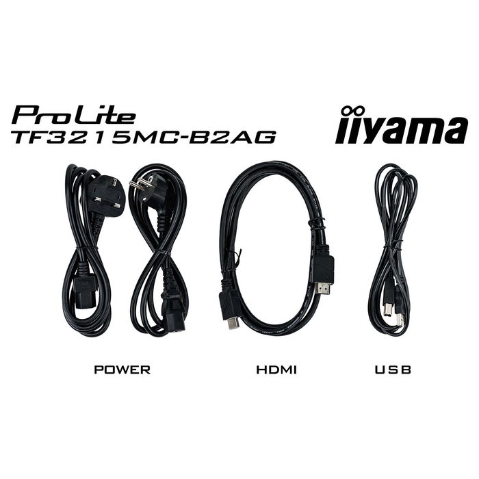 Iiyama ProLite TF3215MC-B2AG - Monitor Táctil Capacitivo de 31.5" (80 cm) Full HD (1920x1080) Multi-Touch, Panel VA, HDMI, DisplayPort, USB, Negro, Montaje VESA 200x200