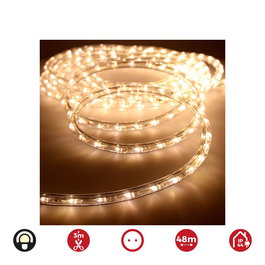 Edm Tubo Flexiled 2 Vías Multifunción 48m Blanco Cálido con 36 Leds/m IP44