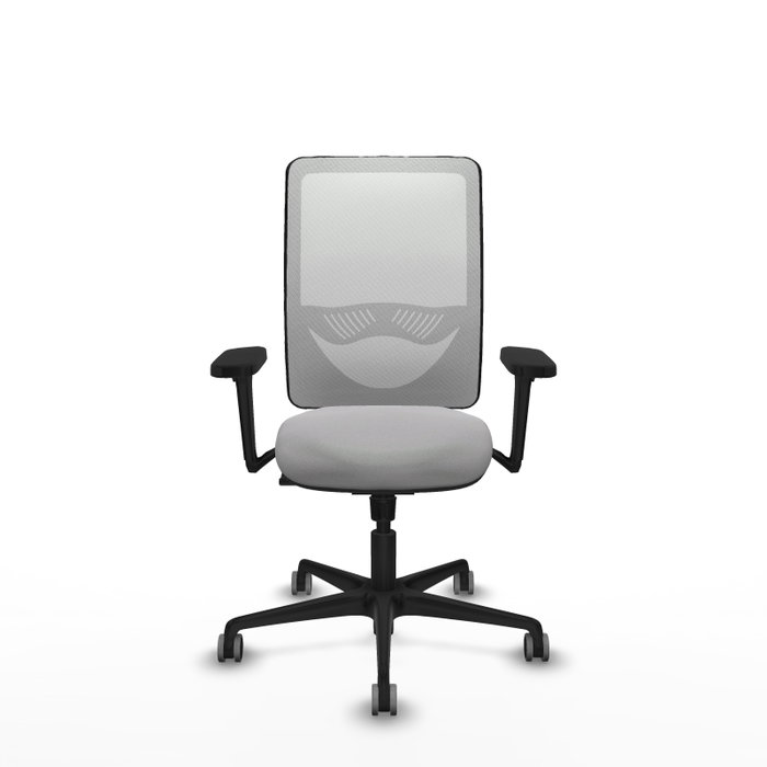 PIQUERAS Y CRESPO Silla de oficina Zulema con mecanismo Sincro, Gris claro y Blanco