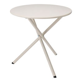 Ambiance Mesa Plegable de Acero Beige - 48 x 48 cm, Tubo de 2 cm, Ambiance