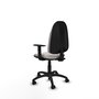 Silla de oficina Algarra con mecanismo Contacto permanente básico tapizada con Similpiel color Blanco. Equipada con Base poliamida negra, Brazos 1D y Ruedas de nailon 50 mm