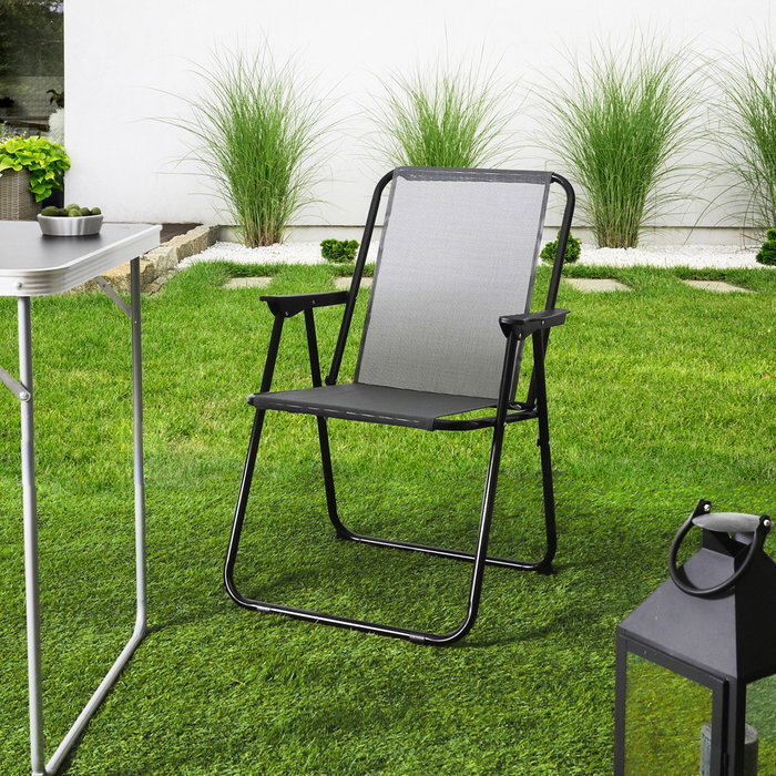 Home Deco Factory Silla Plegable Gris H.84 cm Home Deco Factory Silla Plegable Gris H.84 cm