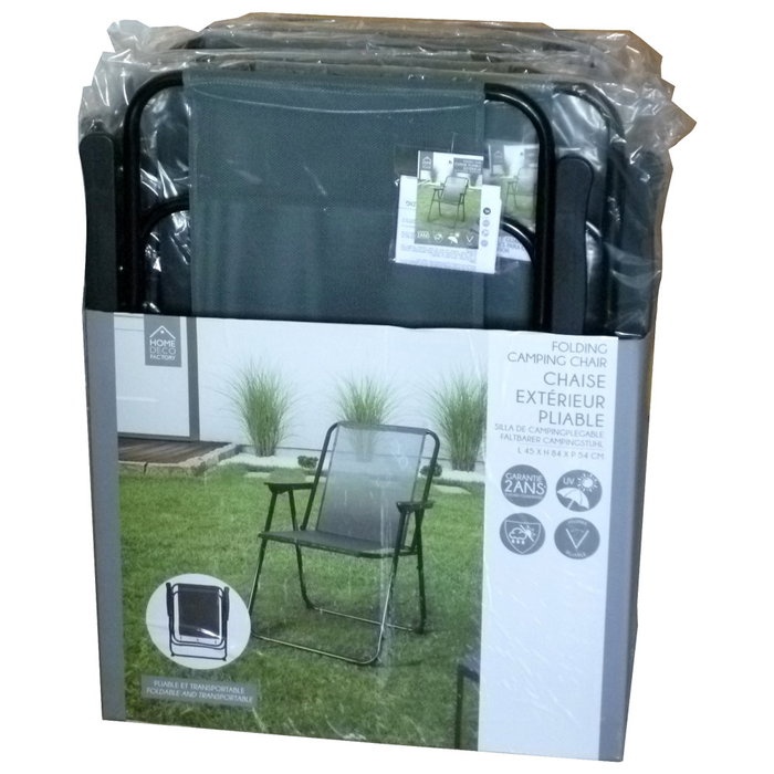 Home Deco Factory Silla Plegable Gris H.84 cm Home Deco Factory Silla Plegable Gris H.84 cm