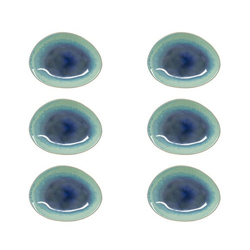 Summa Plato Hondo Ocean Green de Gres, Color Turquesa, 20 cm - Vajilla (Set de 6)