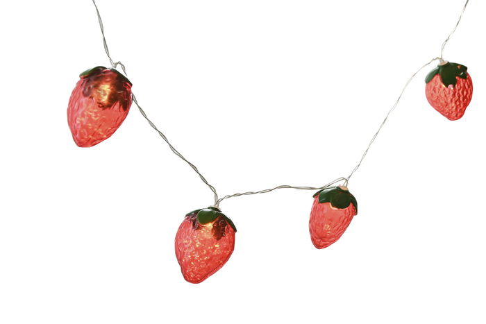 DKD Home Decor Guirnalda LED Roja Fresas Sandia Set de 10 5 x 180 x 4 cm
