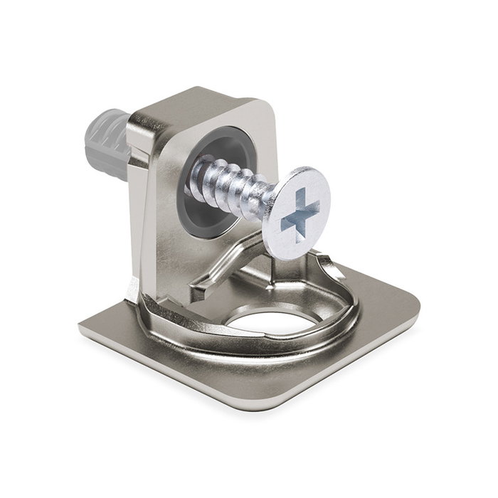 Italiana Ferramenta Soporte Zamak Pk2 Lateral Con Taco Y Tornillo Premontado Acabado Niquel Para Espesor 16 Italiana Ferramenta Soporte Zamak Pk2 Lateral Con Taco Y Tornillo Premontado Acabado Niquel Para Espesor 16