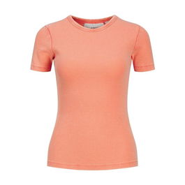 Camiseta de Manga Corta Mujer Jack & Jones Jxfrankie Wash Ss Naranja