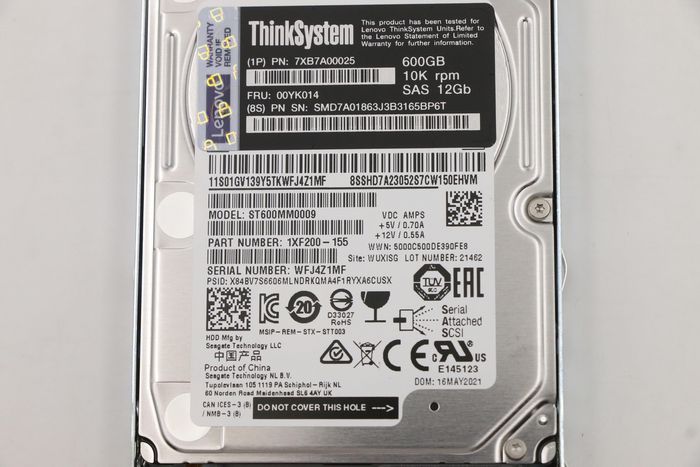 Lenovo ThinkSystem 2.5" 600GB 10K SAS 12Gb Hot Swap 512n Disco Duro HDD