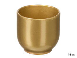 Ibergarden Maceta Vaso Dorada de Arcilla Ø14 cm, Alto 13 cm (Set de 6)