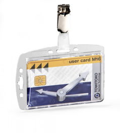 Durable 8005-19 Identificadores Rígidos con Pinza para Tarjetas 54x85mm, 25 Piezas