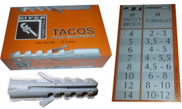 SIFER Taco Nylon Gris 8x40 Caja de 100 Und