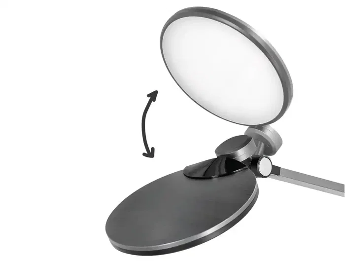 Q-connect Lámpara Escritorio LED 9W 600 LM Táctil 3 Niveles Blanca Cabeza Brazo Orientable Inalámbrica Negro