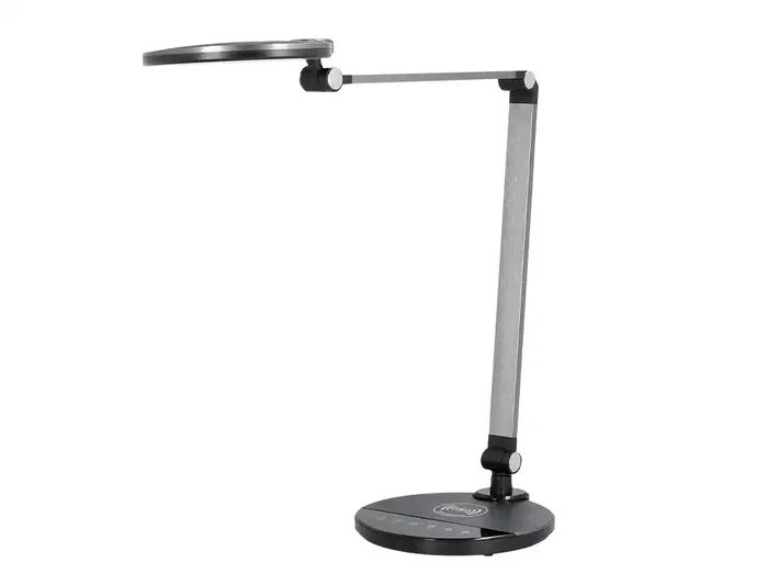 Q-connect Lámpara Escritorio LED 9W 600 LM Táctil 3 Niveles Blanca Cabeza Brazo Orientable Inalámbrica Negro