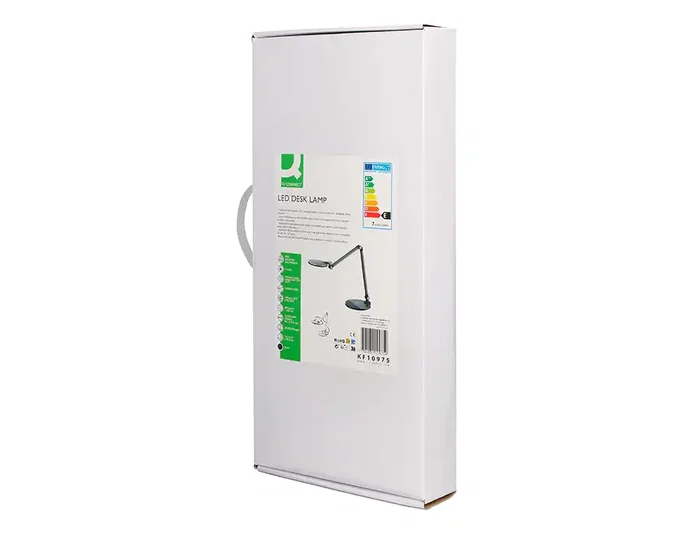 Q-connect Lámpara Escritorio LED 9W 600 LM Táctil 3 Niveles Blanca Cabeza Brazo Orientable Inalámbrica Negro