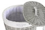 DKD Home Decor Set de 5 Cestas para la Ropa de Mimbre y Poliéster Gris y Blanco