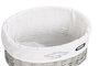 DKD Home Decor Set de 5 Cestas para la Ropa de Mimbre y Poliéster Gris y Blanco