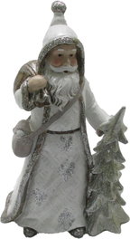 DKD Home Decor Figura de Resina Santa Blanco y Plateado