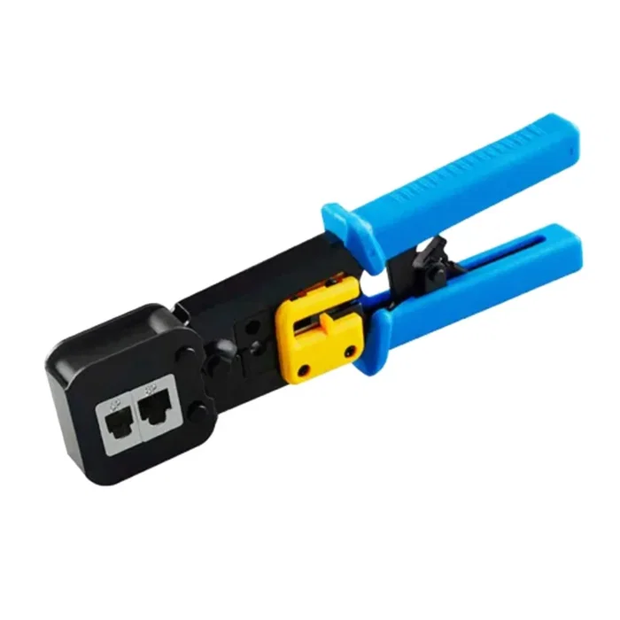 Phasak Crimpadora Profesional TD 016 FastCrimp para Conectores RJ11 RJ12 RJ45 con Cuchillas para Cortar y Pelar Cable - Herramienta Multifunción con Empuñadura Ergonómica