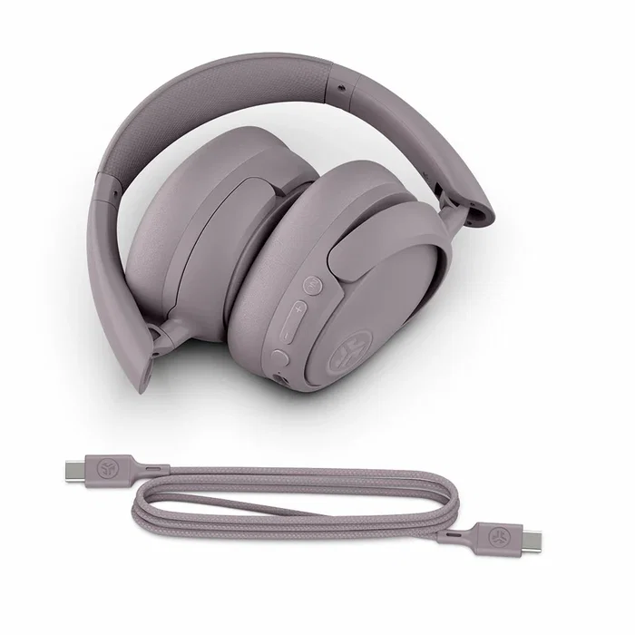 JLab JBuds Lux ANC - Auriculares Diadema Inalámbricos Bluetooth 5.3 con Cancelación Activa de Ruido, Carga USB-C, 70h Autonomía, Color Mauve - ieuhbjluxancrmve62