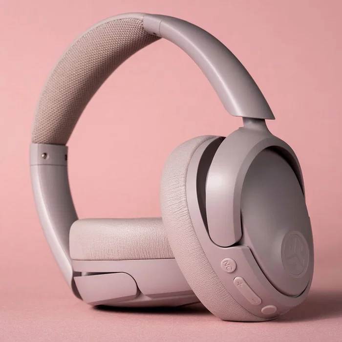 JLab JBuds Lux ANC - Auriculares Diadema Inalámbricos Bluetooth 5.3 con Cancelación Activa de Ruido, Carga USB-C, 70h Autonomía, Color Mauve - ieuhbjluxancrmve62