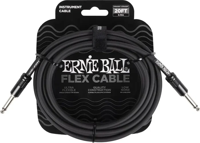 Ernieball Cable Instrumento Flex Jack-Jack Ss 6 M Negro