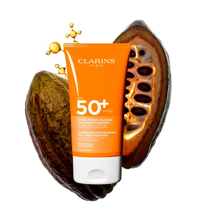 Clarins SOLAR Crema Corporal Protector Solar SPF50+ UVA/UVB Resistente al Agua 150 ml para Todo Tipo de Piel