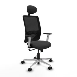 PIQUERAS Y CRESPO Silla de oficina Zulema con mecanismo Sincro, Gris oscuro y Negro