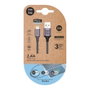 Tech One Tech Cable USB a Lightning de Nylon Trenzado, 2m, Gris