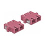 DeLOCK Acoplador de Fibra Óptica SC Duplex Hembra a Hembra Monomodo, 4 Piezas, Violeta