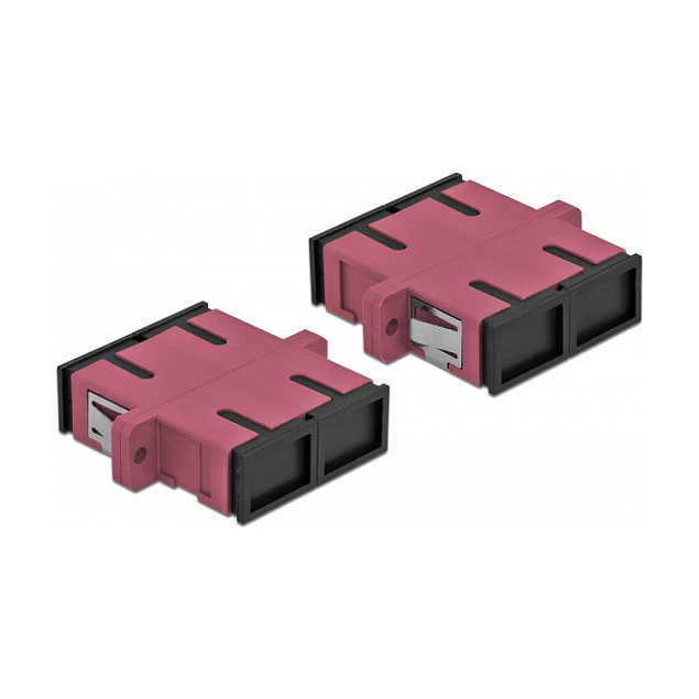 DeLOCK Acoplador de Fibra Óptica SC Duplex Hembra a Hembra Monomodo, 4 Piezas, Violeta DeLOCK Acoplador de Fibra Óptica SC Duplex Hembra a Hembra Monomodo, 4 Piezas, Violeta