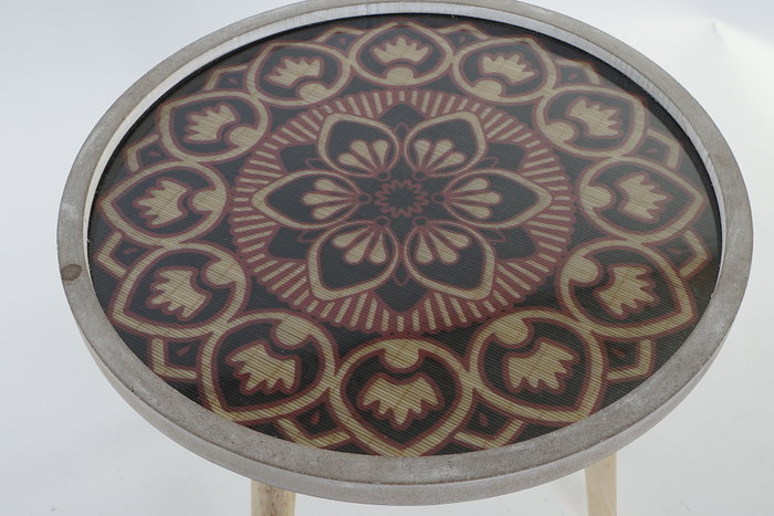 DKD Home Decor Mesita Auxiliar Colonial Natural Negro 40x40x41 cm