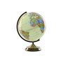 DKD Home Decor Globo Terráqueo de PVC con Luz Dorado