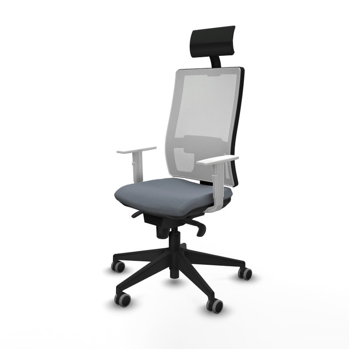 PIQUERAS Y CRESPO Silla de oficina Horna con Mecanismo Sincro, Gris y Blanco