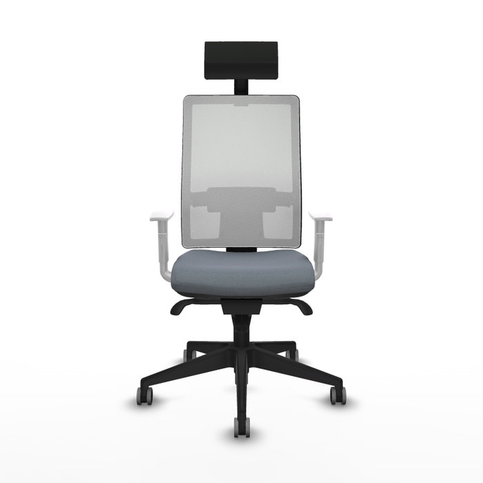 PIQUERAS Y CRESPO Silla de oficina Horna con Mecanismo Sincro, Gris y Blanco