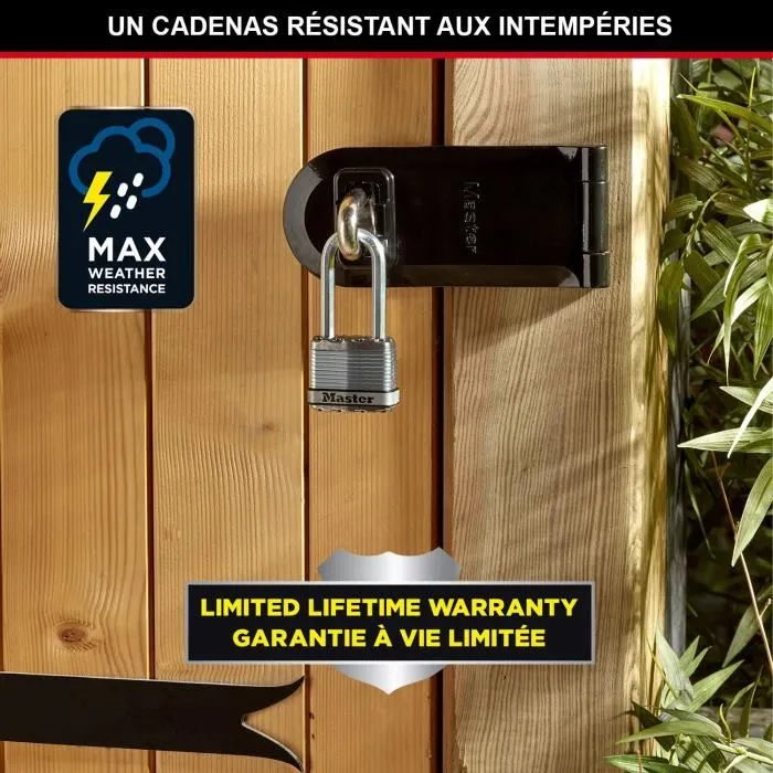 Master Lock M1EURTRILH Candado Alta Seguridad Exterior, Pack 3 (4 Llaves), Acero Laminado 45mm, Arco Octagonal 51mm Boro Tough-Cut