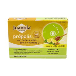 JUANOLA Pastillas Propolis, Hiedra, Miel, Zinc y Vitamina C - 24 Unidades