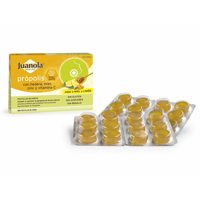 Juanola Caramelos de Própolis con Hedera, Miel, Limón, Zinc y Vitamina C (24 unidades) Juanola Caramelos de Própolis con Hedera, Miel, Limón, Zinc y Vitamina C (24 unidades)