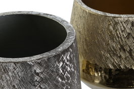 DKD Home Decor Centro Mesa Romantico Dorado Plateado Aluminio 19 x 20 x 19 cm (2 Unidades)