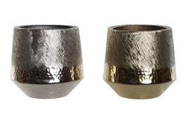 DKD Home Decor Centro de Mesa de Aluminio Annete Raspado, Pack de 2