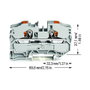 WAGO 2216-1201 Terminal de paso de 2 conductores, 16mm, gris