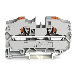 WAGO 2216-1201 Terminal de paso de 2 conductores, 16mm, gris