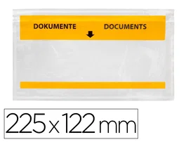 Q-connect Sobre Autoadhesivo Portadocumentos Multilingüe 225x122 mm Transparente - Paquete de 100