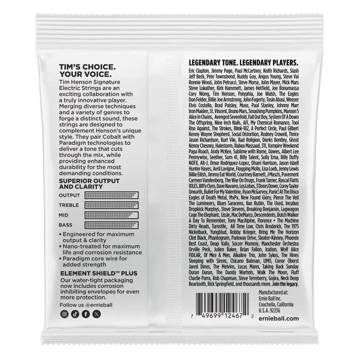 ERNIEBALL Tim Henson Signature 9.5-46 Cuerdas para Guitarra Eléctrica ERNIEBALL Tim Henson Signature 9.5-46 Cuerdas para Guitarra Eléctrica
