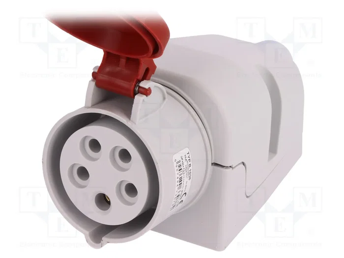 PAWBOL Conector de alimentación AC trifásico hembra 16A 400V 5 pines PAWBOL Conector de alimentación AC trifásico hembra 16A 400V 5 pines