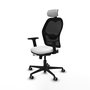 PIQUERAS Y CRESPO Silla de oficina Jorquera con mecanismo Sincro/Traslack, Blanco y Negro